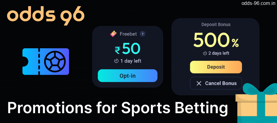 Sports welcome bonus on the Odds96 website