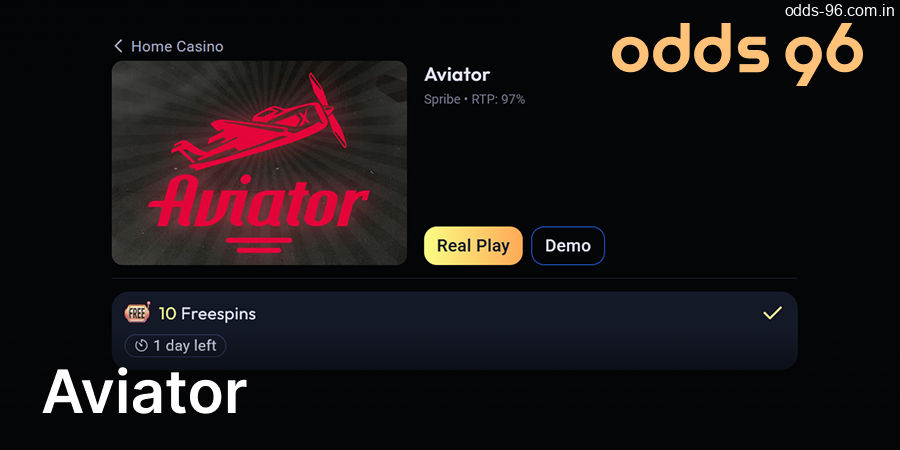 The Aviator game at Odds96