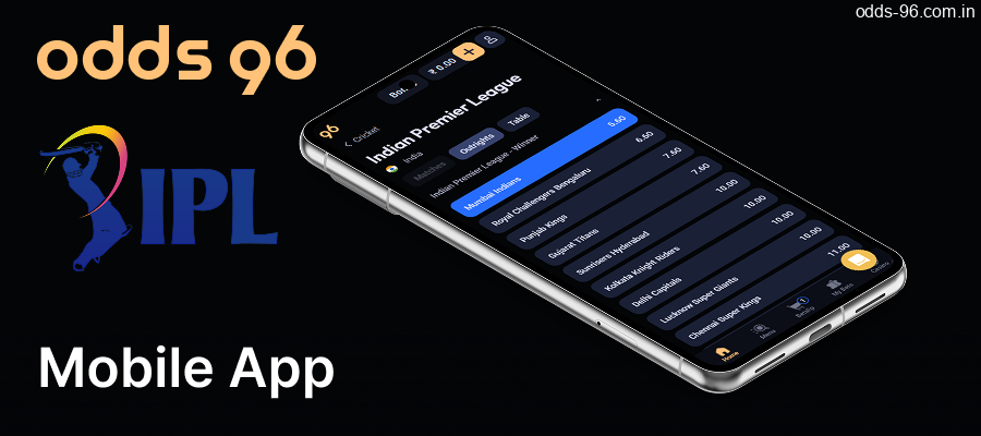 Odds96 mobile app to bet on the IPL