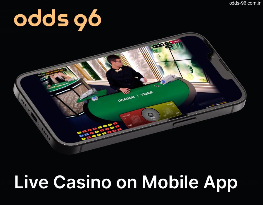 Live casino games on the Odds96 mobile application