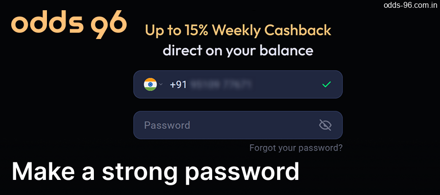 Create a strong password for your Odds96 account