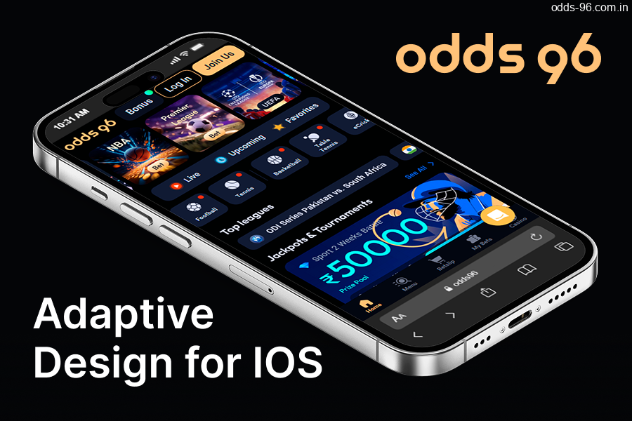 The 0dds96 site has an adaptive design and a mobile version for iOS devices